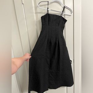 French Inspired Black Textured Dress